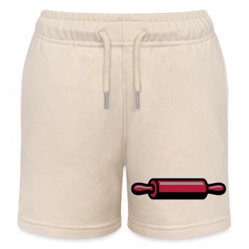 Nudelholz Backen Bäcker Konditorei Logo - Kinder Organic Joggingshorts Mini Bolter von Stanley/Stella - Natur - Vorne