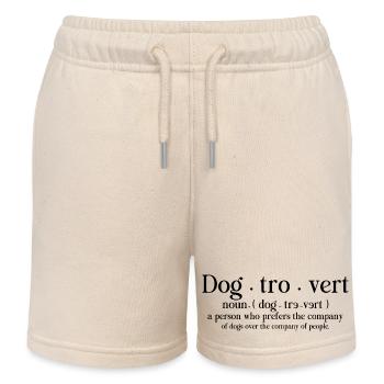 Dogtrovertiert Introvertiert Hundebesitzer - Kinder Organic Joggingshorts Mini Bolter von Stanley/Stella - Natur - Vorne