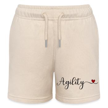 Agility Herz Typographie - Kinder Organic Joggingshorts Mini Bolter von Stanley/Stella - Natur - Vorne