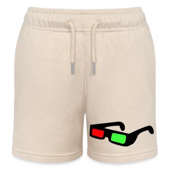 Neon Blöcke im Nachtkontrast - Kinder Organic Joggingshorts Mini Bolter von Stanley/Stella - Natur - Vorne
