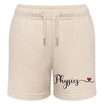Physics - I love Physics Typography with a Heart - Kids Organic Sweat Shorts by Stanley/Stella - soft Ecru - Front