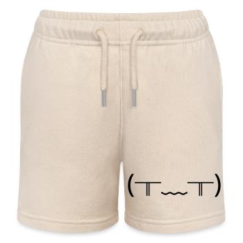 Crying Emote (╥_╥) Violent Tears - Kids Organic Sweat Shorts by Stanley/Stella - soft Ecru - Front