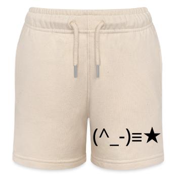 Zwinkerndes Emote (^_-)≡★ Augenzwinkern - Kinder Organic Joggingshorts Mini Bolter von Stanley/Stella - Natur - Vorne