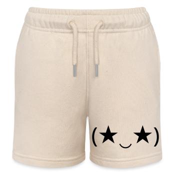 Sternenaugen Emote (★‿★) begeistert - Kinder Organic Joggingshorts Mini Bolter von Stanley/Stella - Natur - Vorne