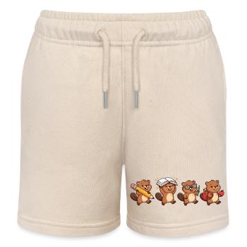 Lernbiber Quartett - Kinder Organic Joggingshorts Mini Bolter von Stanley/Stella - Natur - Vorne