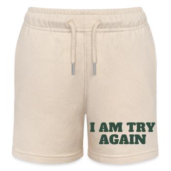 Ich versuche es nochmal | Fettgedruckter Typ - Kinder Organic Joggingshorts Mini Bolter von Stanley/Stella - Natur - Vorne