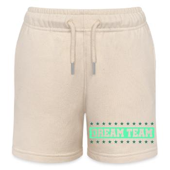 Typographie rétro néon de DREAM TEAM - Short de jogging enfant bio Stanley/Stella - écru doux - Devant