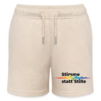 Stimme statt Stille Pride CSD Tonwelle Regenbogen - Kinder Organic Joggingshorts Mini Bolter von Stanley/Stella - Natur - Vorne