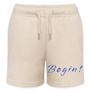 Begin! – Minimalistic Positive Mindset Design - Kinder Organic Joggingshorts Mini Bolter von Stanley/Stella - Natur - Vorne