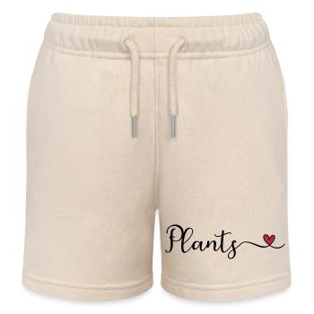 Plants Heart niedliche Typografie - Kinder Organic Joggingshorts Mini Bolter von Stanley/Stella - Natur - Vorne