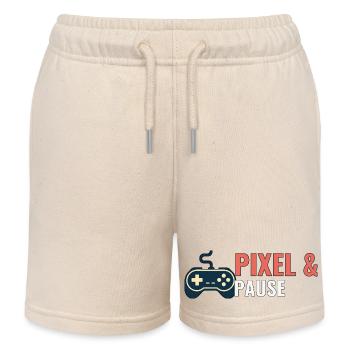 Pixel & Pause. - Kinder Organic Joggingshorts Mini Bolter von Stanley/Stella - Natur - Vorne