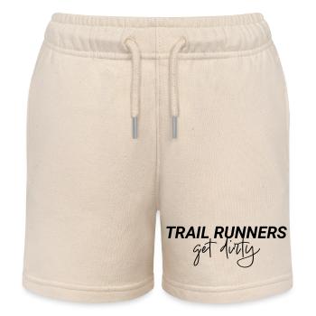 Trail Runners Get Dirty Spruch - Kinder Organic Joggingshorts Mini Bolter von Stanley/Stella - Natur - Vorne