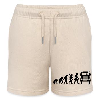 Retro LKW Fahrer Evolution Für Fernfahrer - Kinder Organic Joggingshorts Mini Bolter von Stanley/Stella - Natur - Vorne