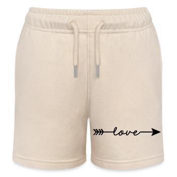 love arrow trend gift love in love - Kids Organic Sweat Shorts by Stanley/Stella - soft Ecru - Front