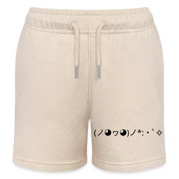Confetti Emoticon (ノ◕ヮ◕)ノ*:・゚✧ Joy - Kids Organic Sweat Shorts by Stanley/Stella - soft Ecru - Front