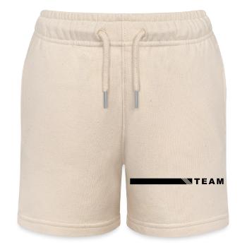 Team rechts mit weissen Streifen - Kinder Organic Joggingshorts Mini Bolter von Stanley/Stella - Natur - Vorne