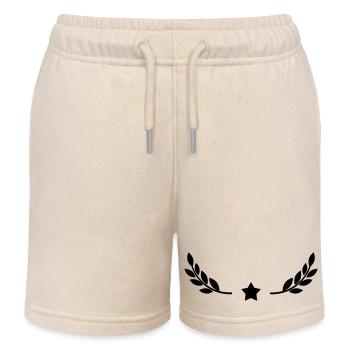 Étoile avec la couronne de lauriers Design - Short de jogging enfant bio Stanley/Stella - écru doux - Devant