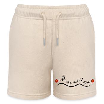 MERCI. MERCI MAÎTRESSE. CADEAU MAÎTRESSE. VACANCES - Short de jogging enfant bio Stanley/Stella - écru doux - Devant