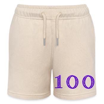 100 ANS. 100e ANNIVERSAIRE. ANNIVERSAIRE 100 ANS. - Short de jogging enfant bio Stanley/Stella - écru doux - Devant