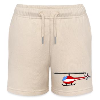 Helicopter Austria Flag Children - Kids Organic Sweat Shorts by Stanley/Stella - soft Ecru - Front
