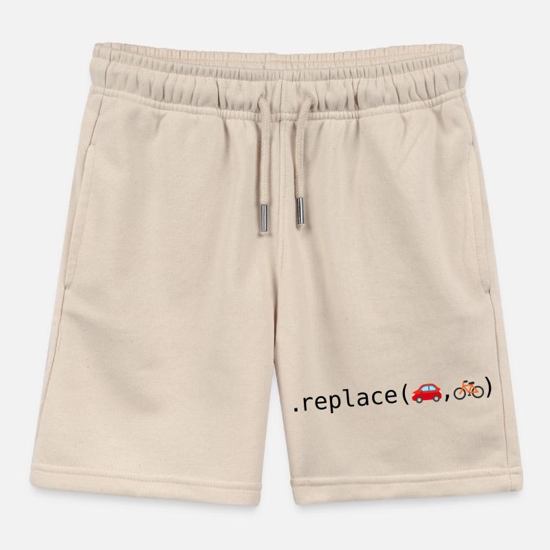 Replace cars with bikes; Python edition Kids Organic Sweat Shorts by Stanley/Stella