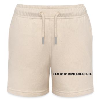 "Killstation" in Zahlen - Kinder Organic Joggingshorts Mini Bolter von Stanley/Stella - Natur - Vorne