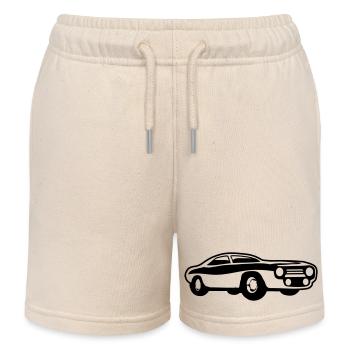 Oldtimer Auto Retro Vintage Liebe Rennauto Fahren - Kinder Organic Joggingshorts Mini Bolter von Stanley/Stella - Natur - Vorne