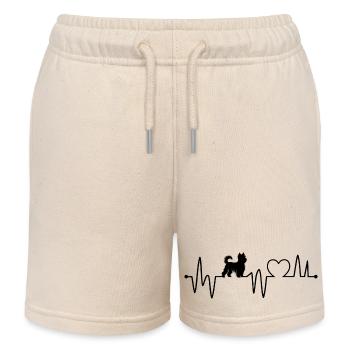 Herzschlag Hund - Kinder Organic Joggingshorts Mini Bolter von Stanley/Stella - Natur - Vorne