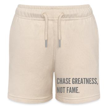 Chase Greatness, not Fame. - Kids Organic Sweat Shorts by Stanley/Stella - soft Ecru - Front