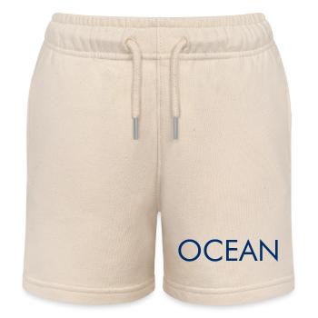 Ocean Lettering Design Logo Ocean Sea - Kids Organic Sweat Shorts by Stanley/Stella - soft Ecru - Front
