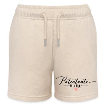 Godmother with a heart - Kids Organic Sweat Shorts by Stanley/Stella - soft Ecru - Front