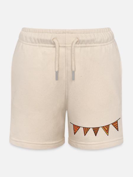 Chaîne fanion tricolore - Short de jogging enfant bio Stanley/Stella - écru doux