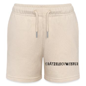 Grätzelschwester – Dicton culte du dialecte viennois - Short de jogging enfant bio Stanley/Stella - écru doux - Devant