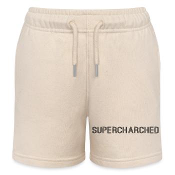 SUPERCHARCHED Schriftzug - Kinder Organic Joggingshorts Mini Bolter von Stanley/Stella - Natur - Vorne