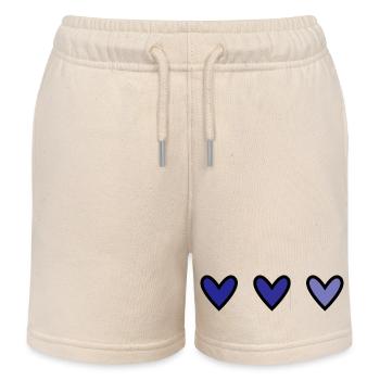 HEART. HEARTS. VALENTINE'S DAY. LOVE. LOVE. HEART - Kids Organic Sweat Shorts by Stanley/Stella - soft Ecru - Front