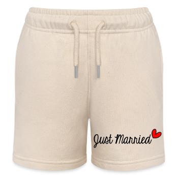 GERADE VERHEIRATET. VALENTINSTAG. JUNGGESELLINNENABSCHIED. ICH LIEBE DICH - Kinder Organic Joggingshorts Mini Bolter von Stanley/Stella - Natur - Vorne