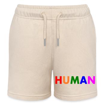 Human - Kids Organic Sweat Shorts by Stanley/Stella - soft Ecru - Front
