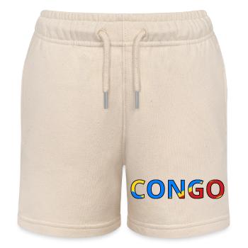 Drapeau Congo (Rép. dém.) - Short de jogging enfant bio Stanley/Stella - écru doux - Devant