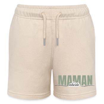 maman chérie -cadeau maman - Short de jogging enfant bio Stanley/Stella - écru doux - Devant