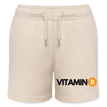 Krypto VITAMIN B Bitcoin BTC - Kinder Organic Joggingshorts Mini Bolter von Stanley/Stella - Natur - Vorne