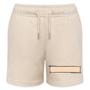 Decorative frame. Banner / Name Badge Template. - Kids Organic Sweat Shorts by Stanley/Stella - soft Ecru - Front
