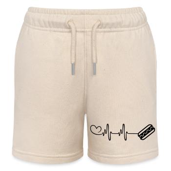 Hotdog Puls Herzschlag - Kinder Organic Joggingshorts Mini Bolter von Stanley/Stella - Natur - Vorne