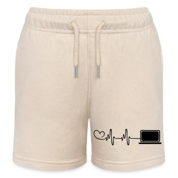 ordinateur portable coeur pulsé pc programmeur - Short de jogging enfant bio Stanley/Stella - écru doux - Devant