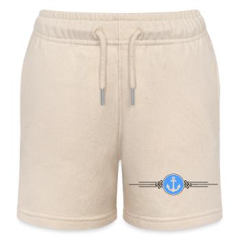 Anchor Symbol Dash - Kids Organic Sweat Shorts by Stanley/Stella - soft Ecru - Front