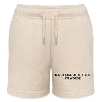 Opossum, ich bin nicht wie andere Mädchen, ich bin schlimmer lustig - Kinder Organic Joggingshorts Mini Bolter von Stanley/Stella - Natur - Vorne