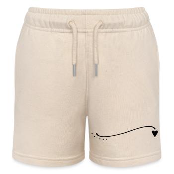 Ligne de cœur incurvée - Short de jogging enfant bio Stanley/Stella - écru doux - Devant