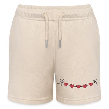 Herzgirlande Girlande Herzen - Kinder Organic Joggingshorts Mini Bolter von Stanley/Stella - Natur - Vorne
