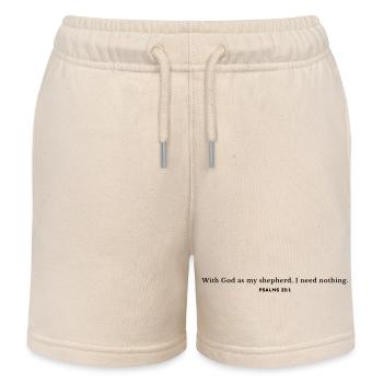 Mit Gott als meinem Hirten brauche ich nichts. - Kinder Organic Joggingshorts Mini Bolter von Stanley/Stella - Natur - Vorne