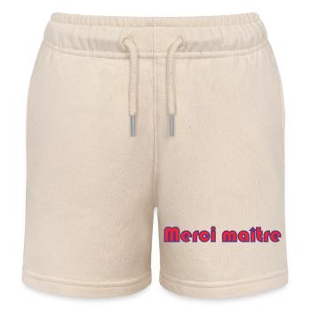 MAÎTRE. MERCI. MERCI MAÎTRE. MAITRE. CADEAU MAÎTRE - Short de jogging enfant bio Stanley/Stella - écru doux - Devant