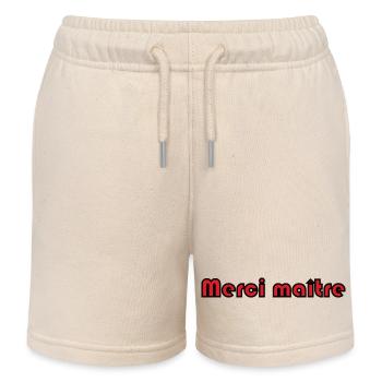 MAÎTRE. MERCI. MERCI MAÎTRE. MAITRE. CADEAU MAÎTRE - Short de jogging enfant bio Stanley/Stella - écru doux - Devant